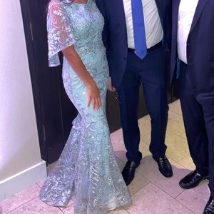 Miri couture dress green/blue dress